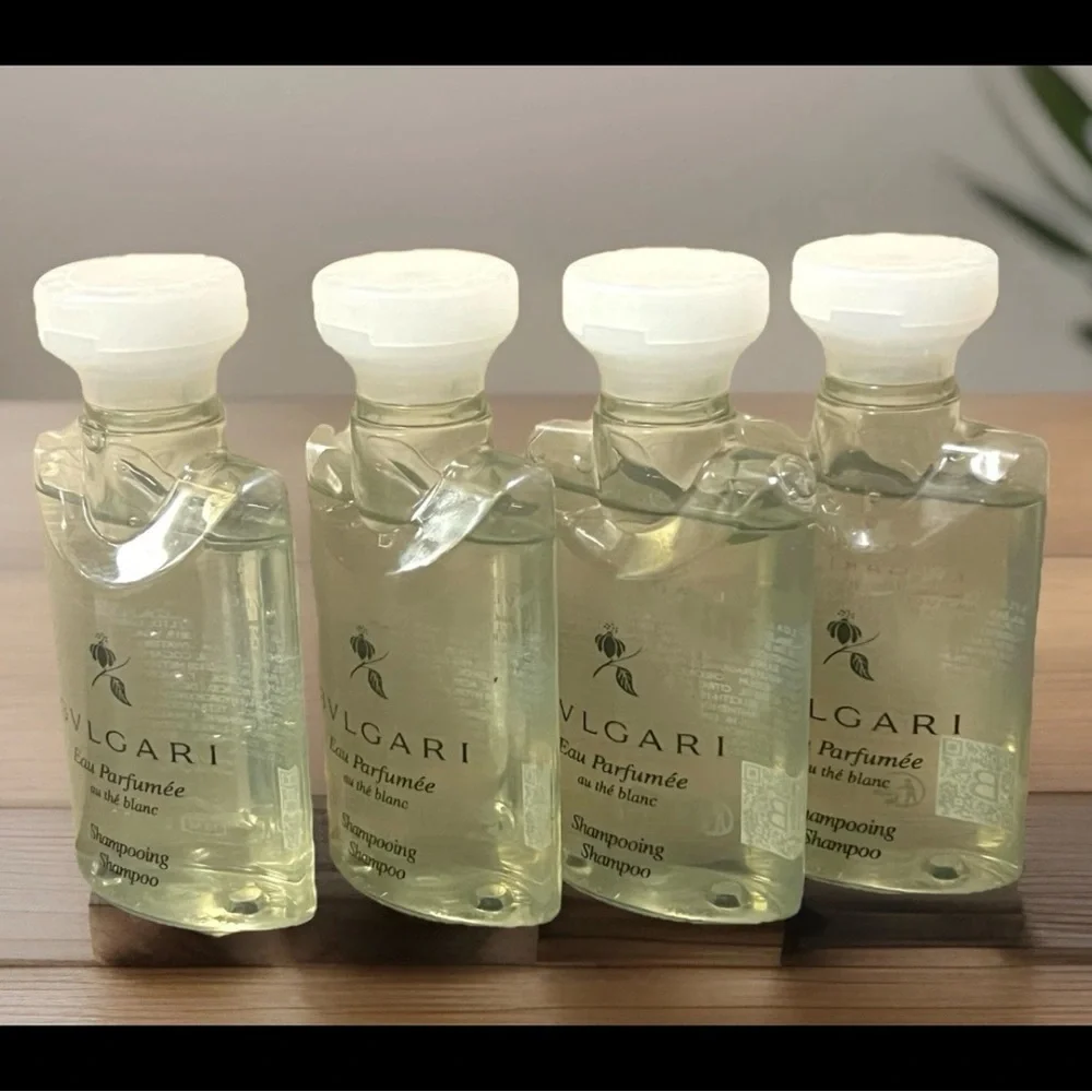 Bvlgari Eau Parfumée Au the Blanc white tea shampoo 1.3oz set of 4 Feb sale